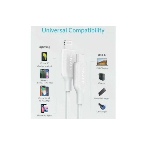 Anker PowerLine III USB-C to lightning 2.0 6ft White Usb кабель