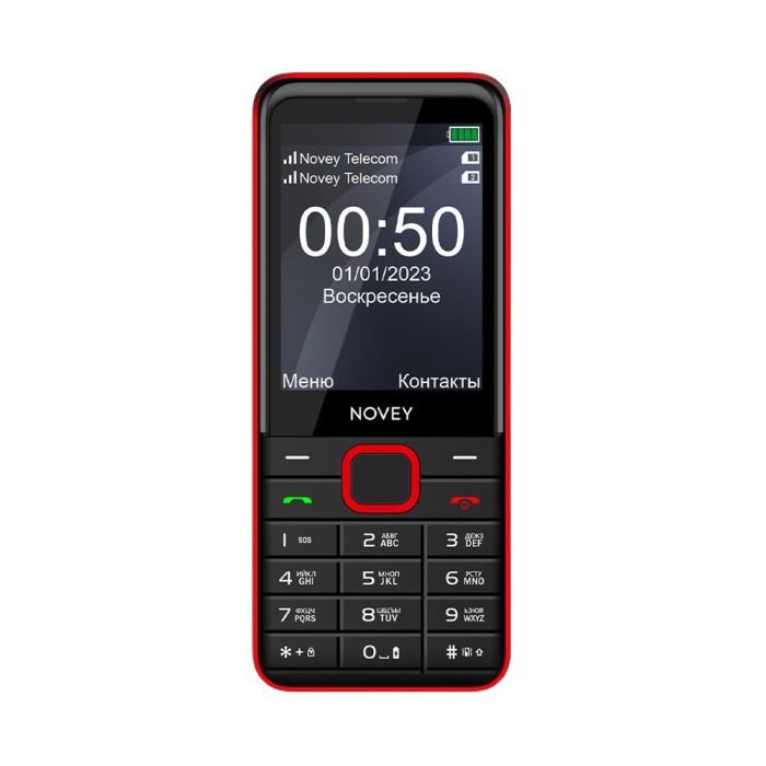 Novey P50 black red, кнопочный телефон