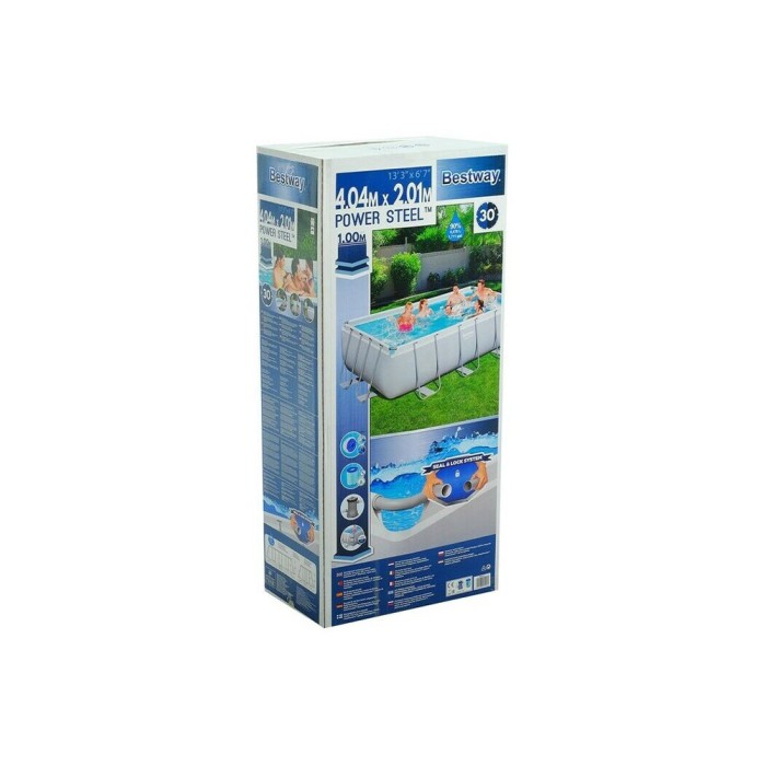 Bestway 56441 Power Steel, каркасный бассейн с фильтр-насосом, лестница, дозатор (404х201х100см, 6478 л)