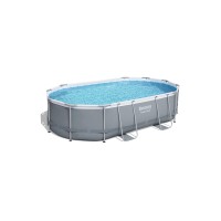 Bestway 56448 Power Steel, каркасный бассейн с фильтр-насосом, лестница, тент (488х305х107см, 10949 л)
