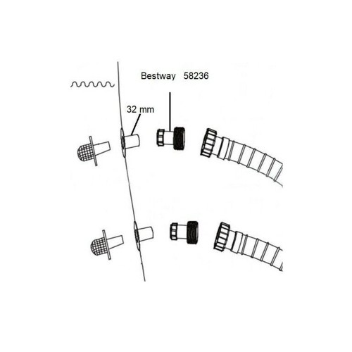 Bestway 58236 32/38мм, комплект переходников (2шт) для шлангов