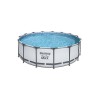 Bestway 56438 Steel Pro Max, каркасный бассейн с фильтр-насосом, лестница, тент (457х122см, 16015 л)