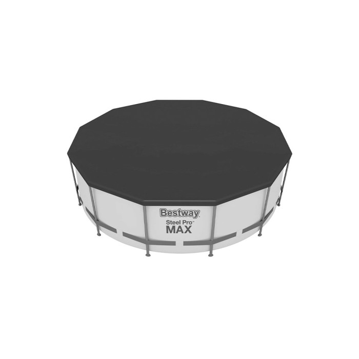Bestway 5612Х Steel Pro Max, каркасный бассейн с фильтр-насосом, лестница, тент (427х122см, 15232 л)