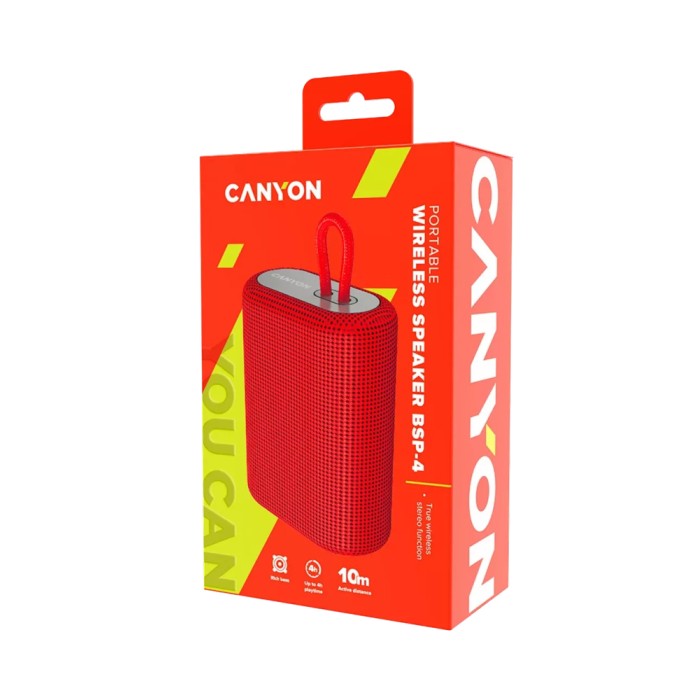 Canyon BSP-4 red, портативная акустика