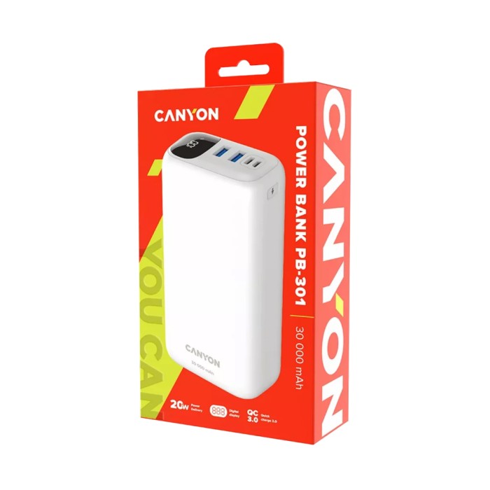 Canyon PB-301 white, внешний аккумулятор