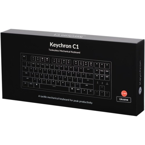 Keychron C1 Wired 87 Key HotSwap Gateron Switch RGB Blue Russian Layout, клавиатура игровая
