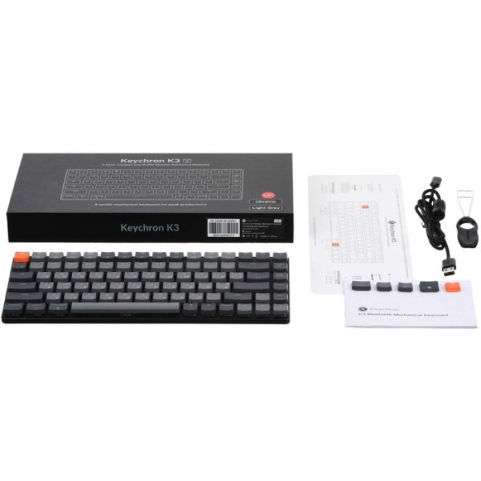 Keychron K3 84 Key Low Profile Hot-Swap Optical RGB Brown, клавиатура игровая