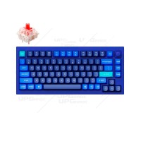 Keychron Q1 QMK Custom HotSwappable Gateron Phantom Red Switch Full Assembled Navy Blue RGB with Knob Russian Layout, клавиатура игровая