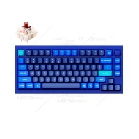 Keychron Q1 QMK Custom HotSwappable Gateron Phantom Brown Switch Full Assembled Navy Blue RGB with Knob Russian Layout, клавиатура игровая