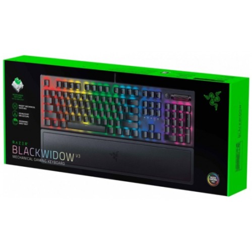 Razer BlackWidow V3 RGB 108key Green Switch USB EN black, клавиатура игровая