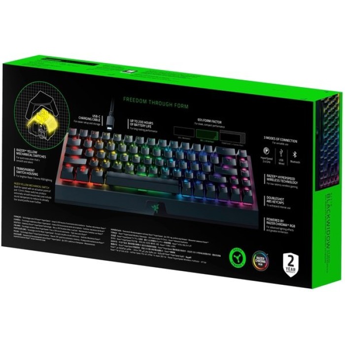 Razer BlackWidow V3 Mini HyperSpeed RGB Black Green Switch  US layout, клавиатура игровая