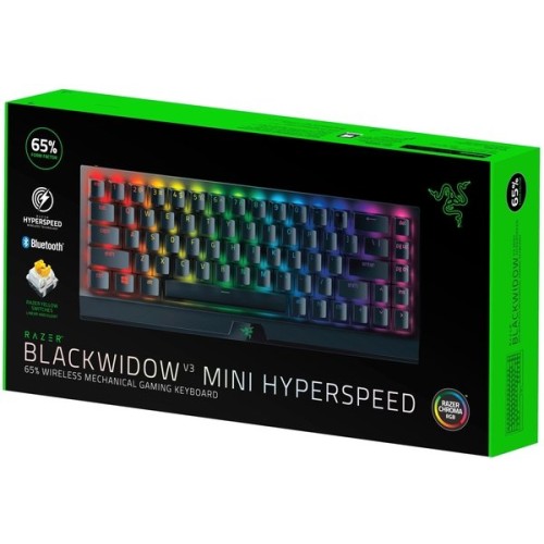 Razer BlackWidow V3 Mini HyperSpeed RGB Black Green Switch  US layout, клавиатура игровая