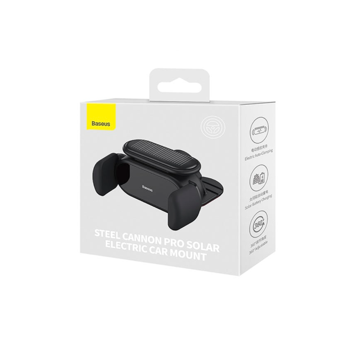 Baseus Steel Cannon Pro Solar Electric Car Mount, автодержатель для телефона