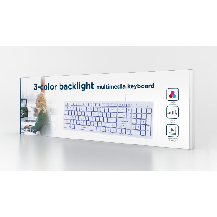 Gembrid KB-UML3-01 USB white, клавиатура