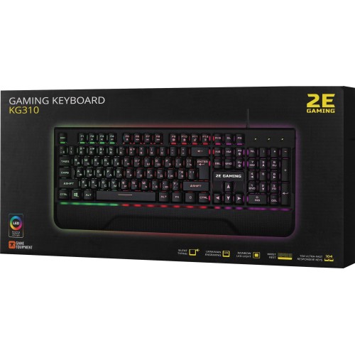 2E GAMING KG310 LED USB black Ukr, клавиатура игровая