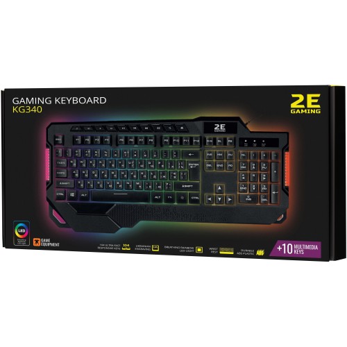 2E GAMING KG340 LED USB black Ukr, клавиатура игровая