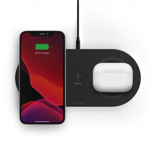 Belkin Wireless Dual Pads Wireless Charging Qi 15W black, беспроводная зарядка