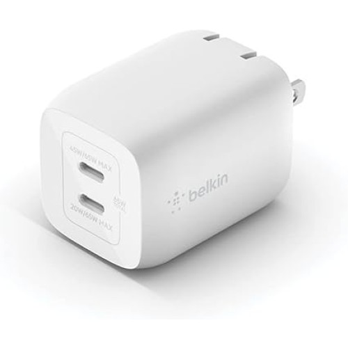 Belkin 65W DUAL USB-C GAN WALL CHARGER WITH PPS WH, зарядное устройство