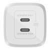 Belkin 65W DUAL USB-C GAN WALL CHGR W/PVC 5A C-C 2M WH, зарядное устройство