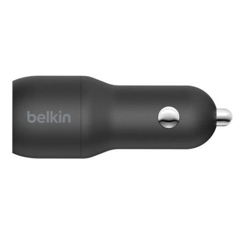 Belkin DUAL USB-A CAR CHARGER w/ 1M PVC A-mUSB 24W BLK, автомобильное зарядное устройство