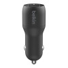 Belkin DUAL USB-A CAR CHARGER w/ 1M PVC A-mUSB 24W BLK, автомобильное зарядное устройство