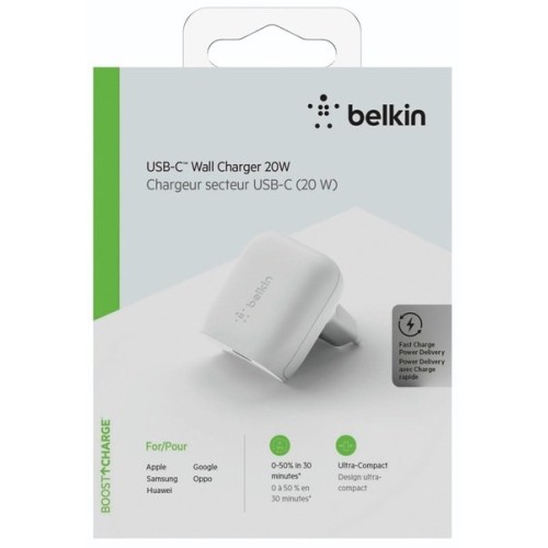 Belkin Home Charger 20W USB-C PD white, зарядное устройство