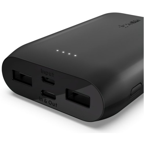 Belkin 10000mAh 15W Dual USB-A USB-C black, внешний аккумулятор