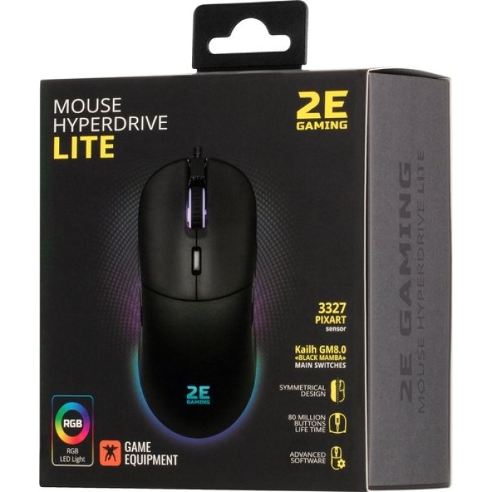 2E GAMING Mouse HyperDrive Lite WL, RGB black, мышь игровая