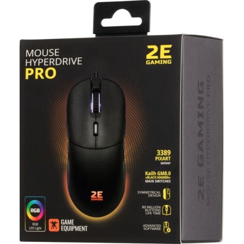 2E GAMING Mouse HyperDrive Pro WL, RGB black, мышь игровая