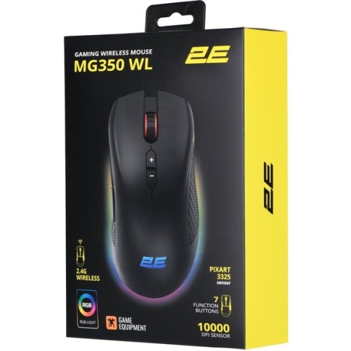 2E Gaming MG350 WL, RGB USB black, мышь игровая