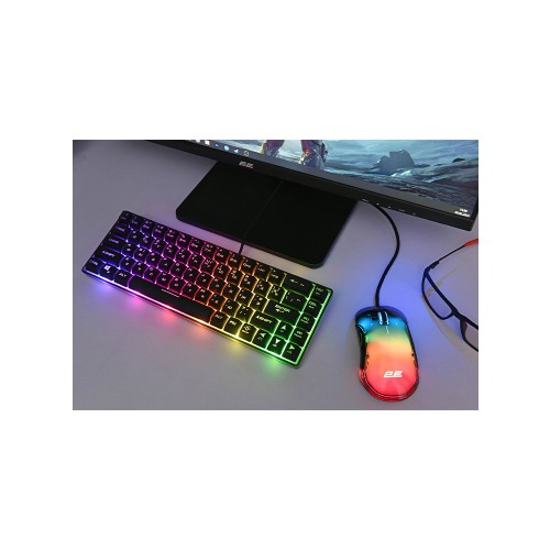 2E GAMING KG345 Transaprent USB Black Ukr, клавиатура игровая 