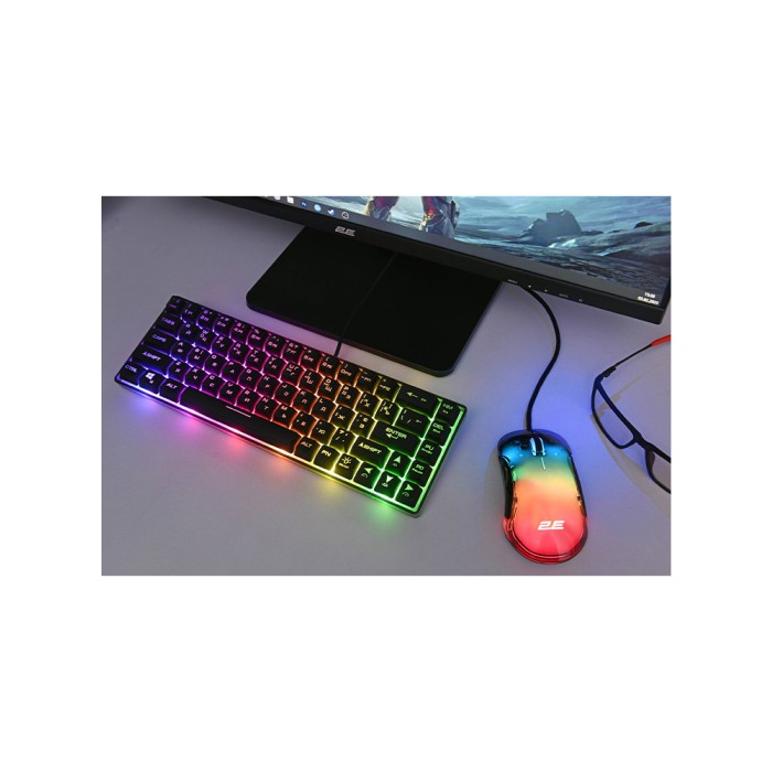 2E GAMING KG345 Transaprent USB Black Ukr, клавиатура игровая