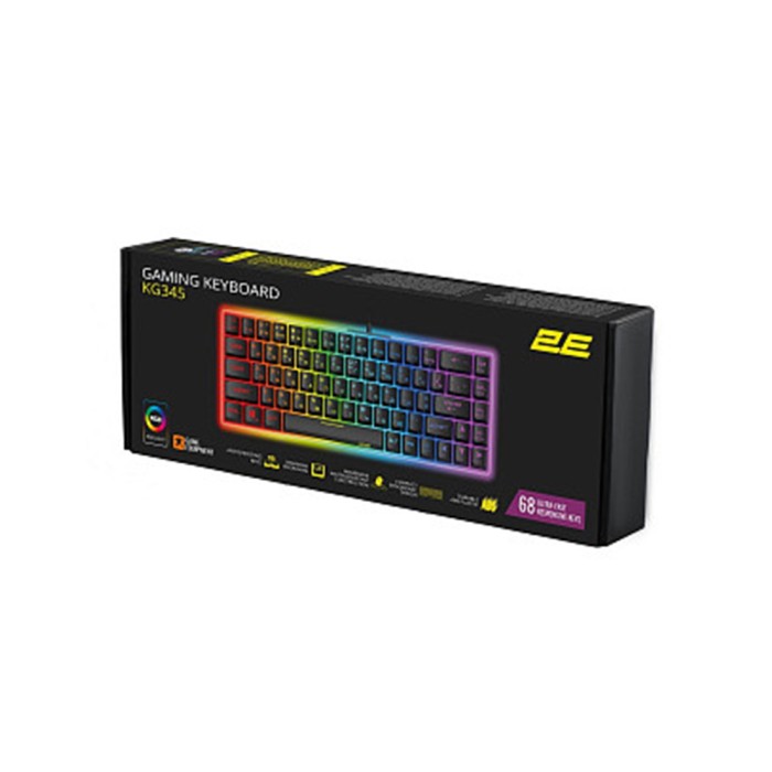 2E GAMING KG345 Transaprent USB Black Ukr, клавиатура игровая
