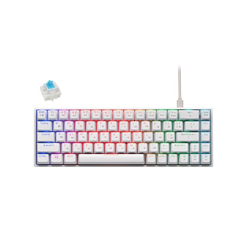 2E GAMING KG370 RGB 68key Gateron Blue Switch USB White Ukr, клавиатура игровая 