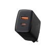 Baseus Compact Quick Charger USB+Type-C 3A 20W black, сетевое зарядное устройство