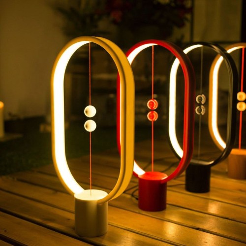 Allocacoc Heng Balance Ellipse LED Wood, настольная лампа