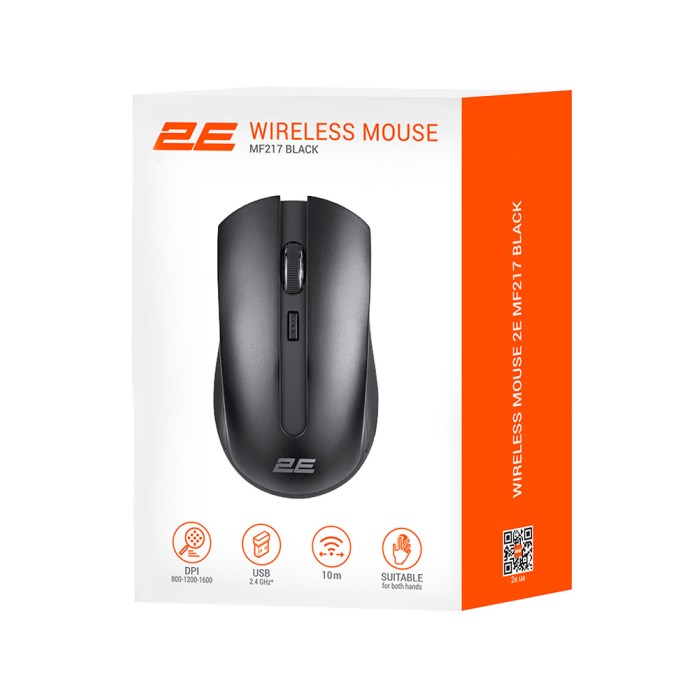 2Е MF217 WL Black, беспроводная мышь